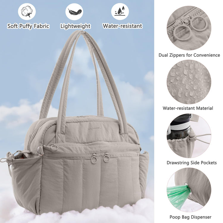 Dog Travel Bag for Supplies, Airline Approved Pet Travel Organizer with 2 Food Containers & Collapsible Bowls, Large Capacity Dogs Tote Bag for Weekend, Stylish Dog Mom Gift for Pet Lovers