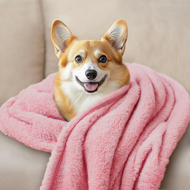 1 Pack 3 Calming Blankets Fluffy Premium Fleece Pet Blanket Soft Sherpa Throw for Dog Puppy Cat Beige Small (23" x16'')