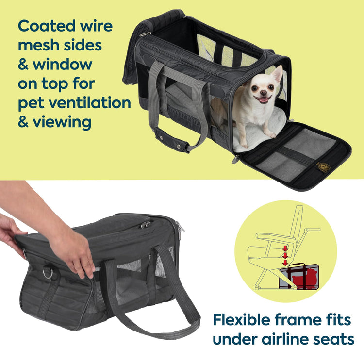 Sherpa Original Deluxe Travel Pet Carrier, Airline Approved & Guaranteed On Board - Charcoal Gray, Medium