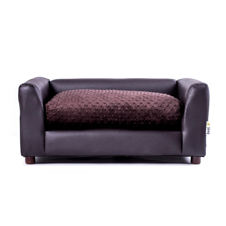 Keet Fluffy Deluxe Pet Bed Sofa Chocolate Small