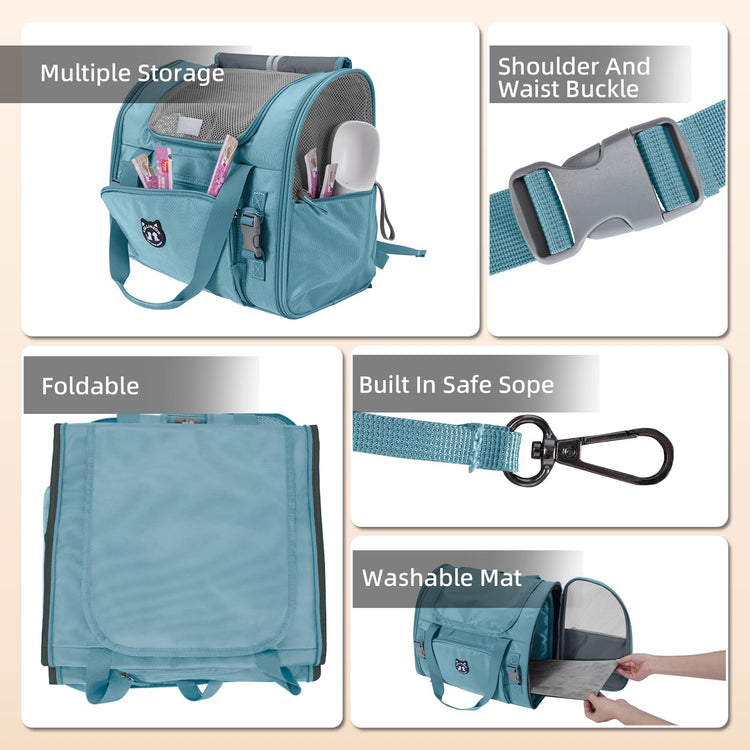 Lollimeow Expandable Cat Carrier Backpack for Large Cats - Airline Approved Pet Carrier Backpack for Small Dogs, Hiking & Travel, Waterproof with Breathable Mesh, 14lbs Capacity (Plum, Standard)
