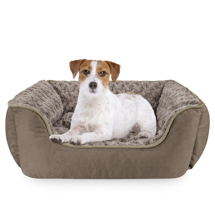 JOEJOY Rectangle Dog Bed for Large Medium Small Dogs - Washable Orthopedic Sofa Bed, Soft Breathable Puppy & Pet Cuddler, Durable Calming Dog Bed with Anti-Slip Bottom, Multiple Sizes, Beige