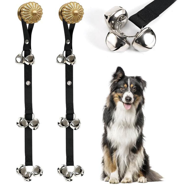 Luckyiren Upgraded Puppy Bells Dog Doorbells for Door Knob/Potty Training/Go Outside-Dog Bells for Puppies Dogs Doggy Doggie Pooch Pet Cat for Dog Lovers-Premium Quality-3 Snaps for Length Adjustment