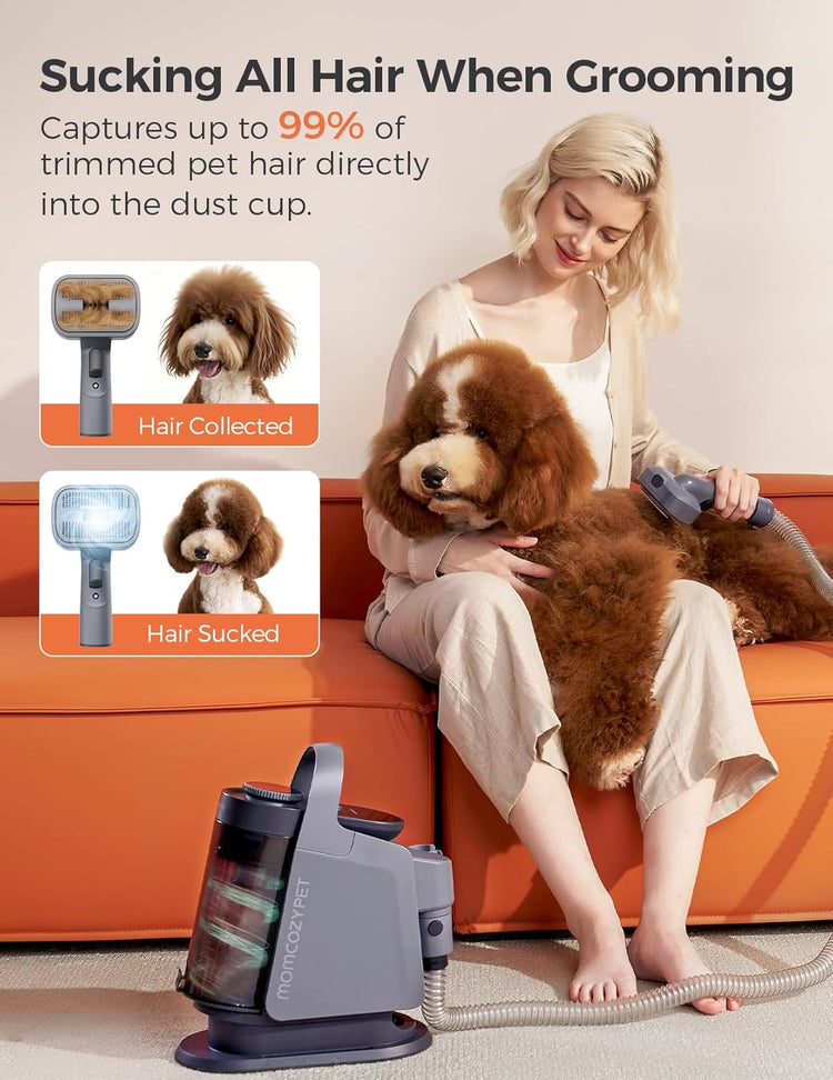 Dog Grooming Kit, FurEase Dog Grooming Vacuum with Dog Clippers for Grooming, 13000Pa Powerful Dog Vacuum for Shedding Grooming with 5 Pet Grooming Tools