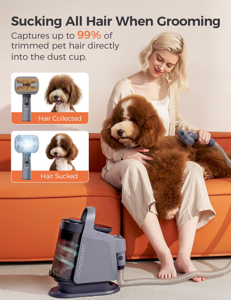 Dog Grooming Kit, FurEase Dog Grooming Vacuum with Dog Clippers for Grooming, 13000Pa Powerful Dog Vacuum for Shedding Grooming with 5 Pet Grooming Tools