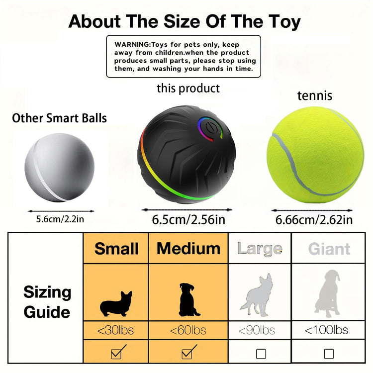 Valentines Day Gifts 2025 New Electric Dog Ball Toy,Electric Ball Dog Toy for Cat,360° Smart Automatic Interactive Rolling Dog Ball, Smart Interactive Pet Toy Ball,Automatic Dog Toy