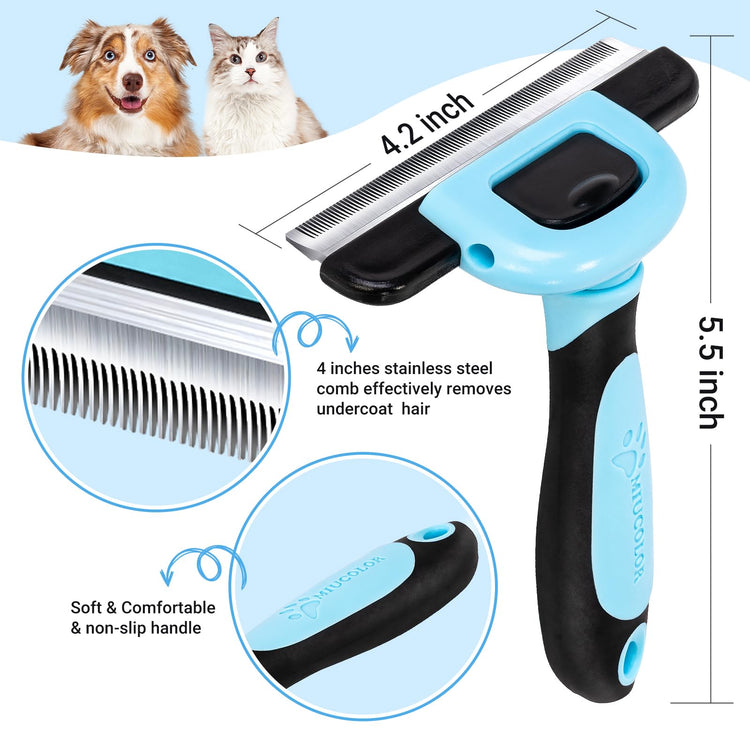 MIU COLOR Pet Grooming Brush, Deshedding Tool for Dogs & Cats, Effectively Reduces Shedding by up to 95% for Short Medium and Long Pet Hair, Purple
