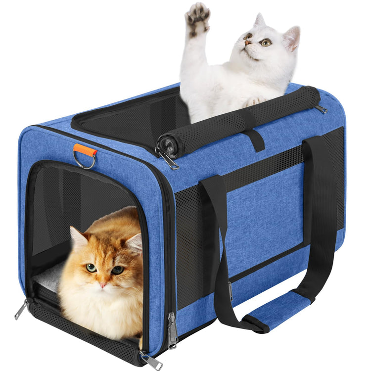 GAPZER Small Dog Carrier Cage Soft Chihuahua / Softshell Big Cat Carrier Maine Coon / Pet Taxi Carrying Bag over 25lbs / Top Loader Travel Kennel Brown