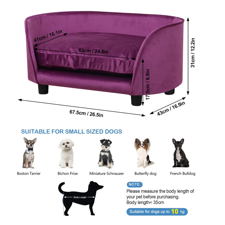 Pet Sofa Bed,Cat Sofa Couch,Small Dog Beds,Pet Sof Couch, Cat Beds,Wooden Frame and Velvet Fabric and Washable Cushion,Comfy Dog Couch for for Small Dogs &Cats&Puppy (Green)