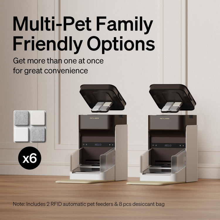 PETLIBRO RFID Automatic Cat Feeder, Collar Tag-Activated Personalized Meals, 5G&2.4G Wi-Fi Programmable Cat Food Dispenser with Cats Recognition & Diet Tracking for Multi-Pet Homes and Different Diets