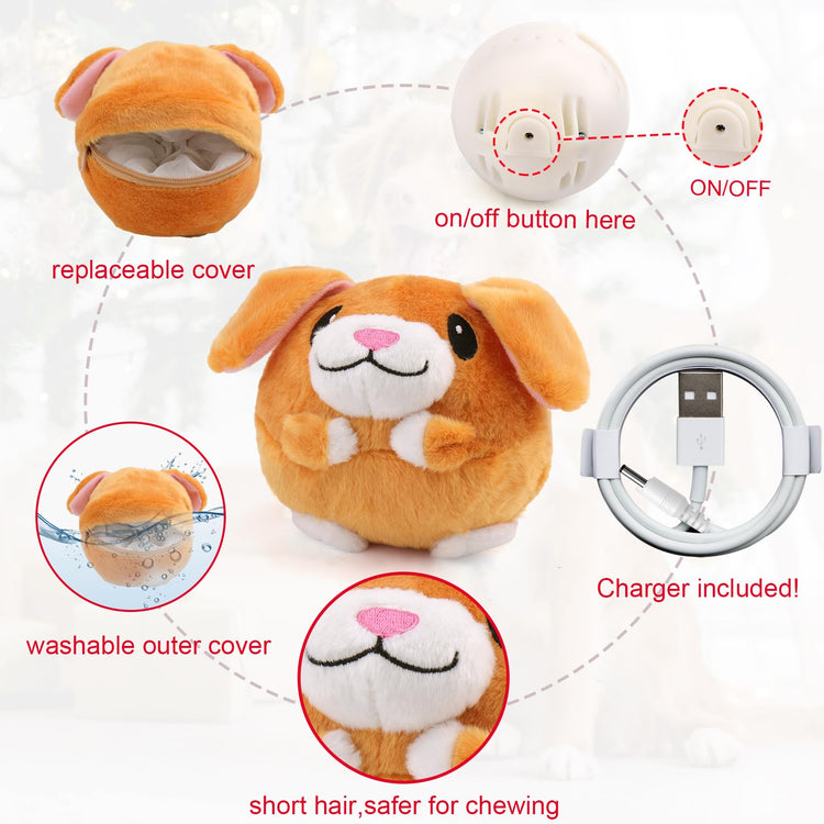 Mity rain Interactive Dog Toys with Thicken Plush, Moving Dog Toy with Recording Mode Shaking & Singing Mode Bouncing, Funny Ball Jumping to Keep Them Busy & Chase, Rechargeable (Octopus)