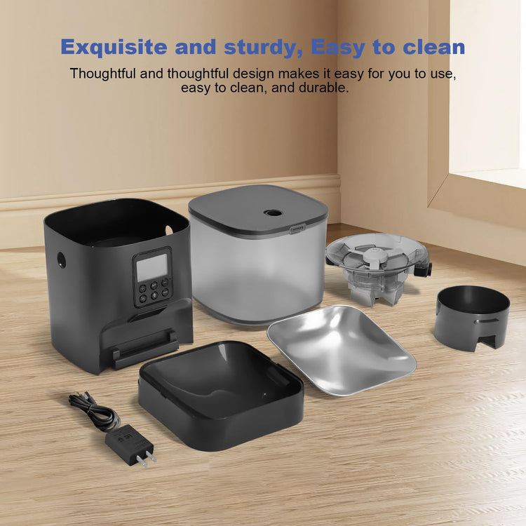 ANDOLL HOME Automatic Cat Feeder, 4L Cat Food Dispenser with 10s Voice Recorder, Pet Feeder up to 8 Meals per Day, Timed Dog Feeder with Dry Food Sealed Ring