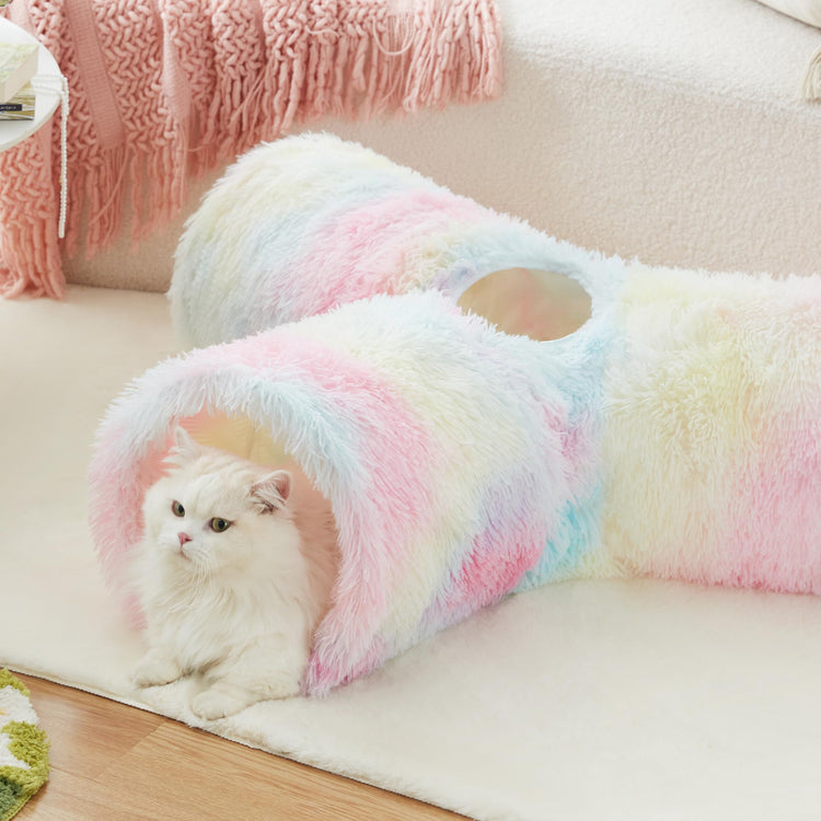 Tempcore Pet Cat Tunnel Tube Cat Toys 3 Way Collapsible, Tunnels for Indoor Cats，Kitty Bored Peek Hole Toy Ball Cat, Puppy, Kitty, Kitten, Rabbit