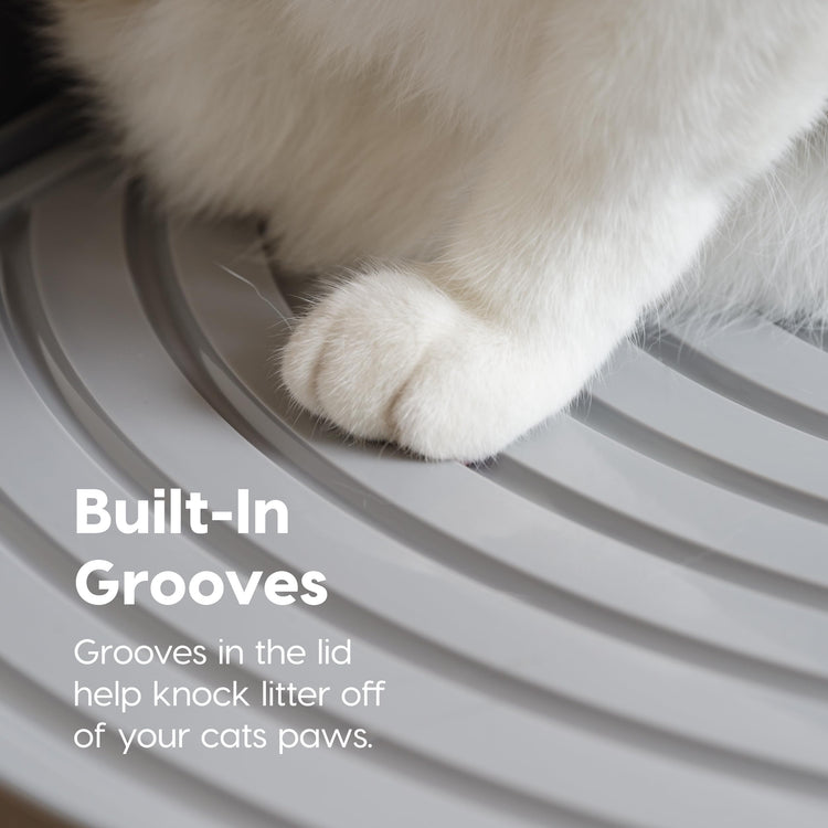 IRIS USA Cat Litter Box Large Open Top with High Sided Walls Tall Scatter Shield Scoop Included Easy Clean Plastic Pan Stain Resistant for Big Cats Kittens Indoor Multi-Cat Households