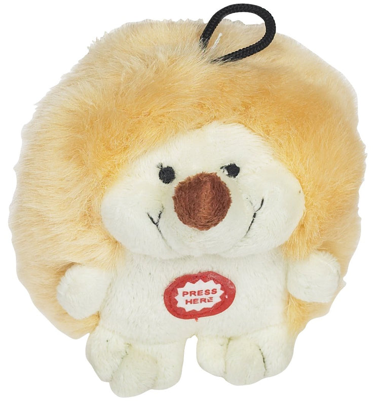 Pet Qwerks Plush Interactive Dog Toys - Chattering Hedgehog - 4.5 in, All Breed Sizes