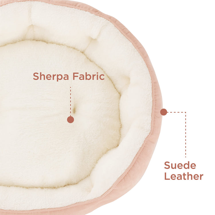Bedsure Dog Beds for Small Dogs - Round Medium Cat Beds for Indoor Cats, Washable Pet Bed for Puppy and Kitten with Slip-Resistant Bottom, 25 Inches, Taupe