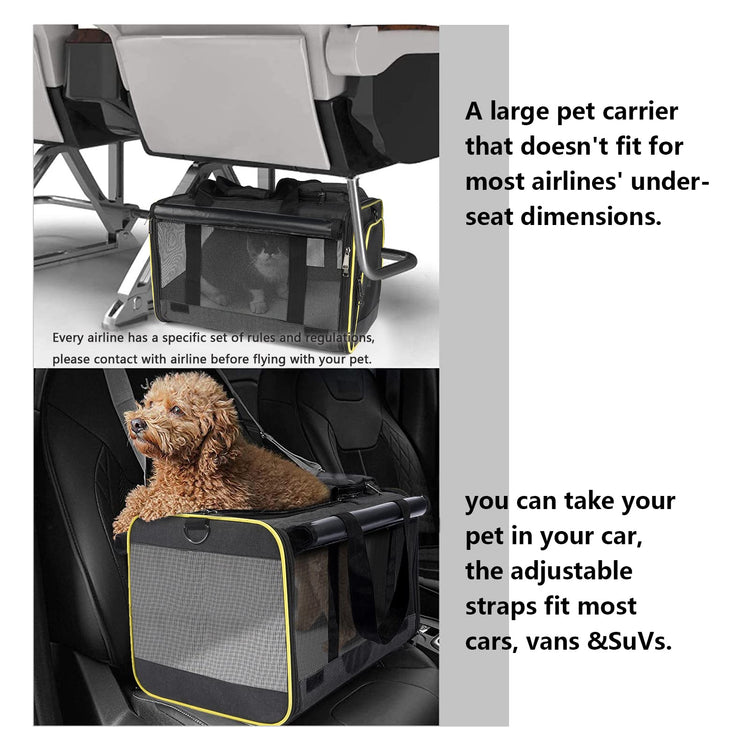 GAPZER Pet Carrier for Large Cats, Soft-Sided Cat Carrier for Medium Big Cats and Puppy up to 20lbs, Washable Dog Carrier Privacy Protection for Home Outdoor Travel