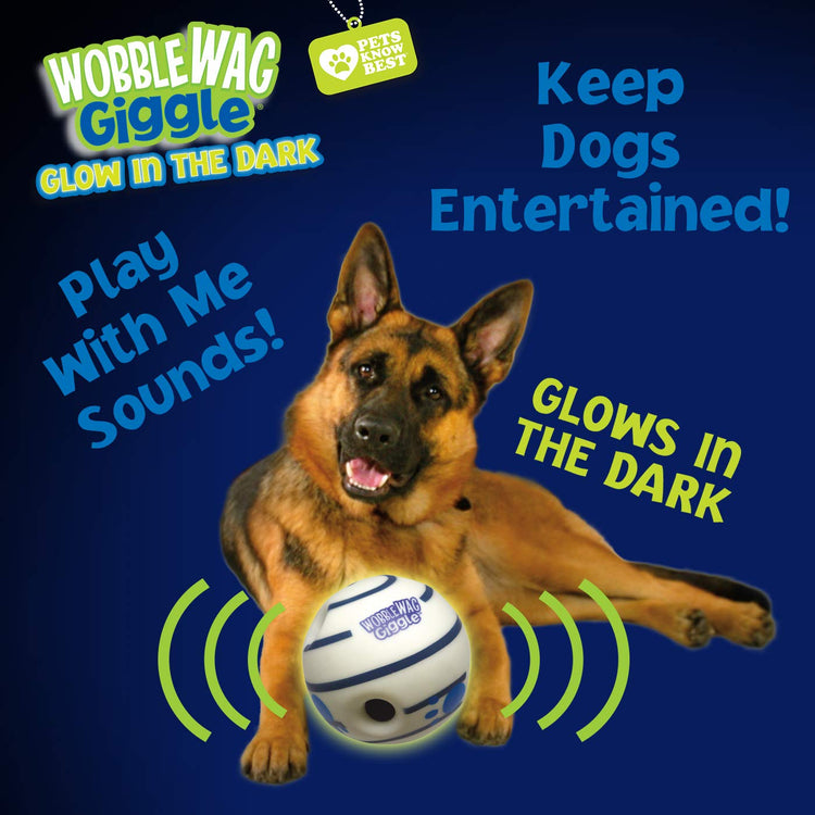Wobble Wag Giggle Ball, Interactive Dog Toy, Fun Giggle Sounds When Rolled or Shaken, Pets Know Best, As Seen On TV