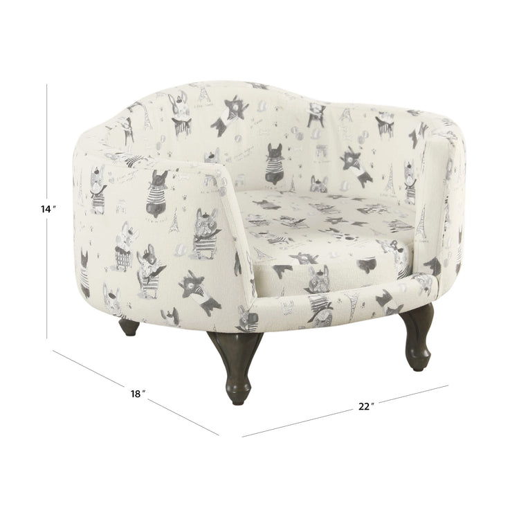 Homepop Home Decor | Upholstered Curved Pet Bed | Luxury Cat & Dog Beds & Furniture | Round Pet Bed created with Stain Resistant Fabric, Light Green