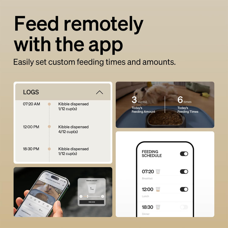 PETLIBRO Automatic Cat Feeder with Camera, 1080P HD & Night Vision, 5GHz/2.4GHz WiFi & Cam Smart Pet Feeder with App Control, 2-Way Audio, Motion Alerts for Cats & Dogs, Stainless Steel Single Tray