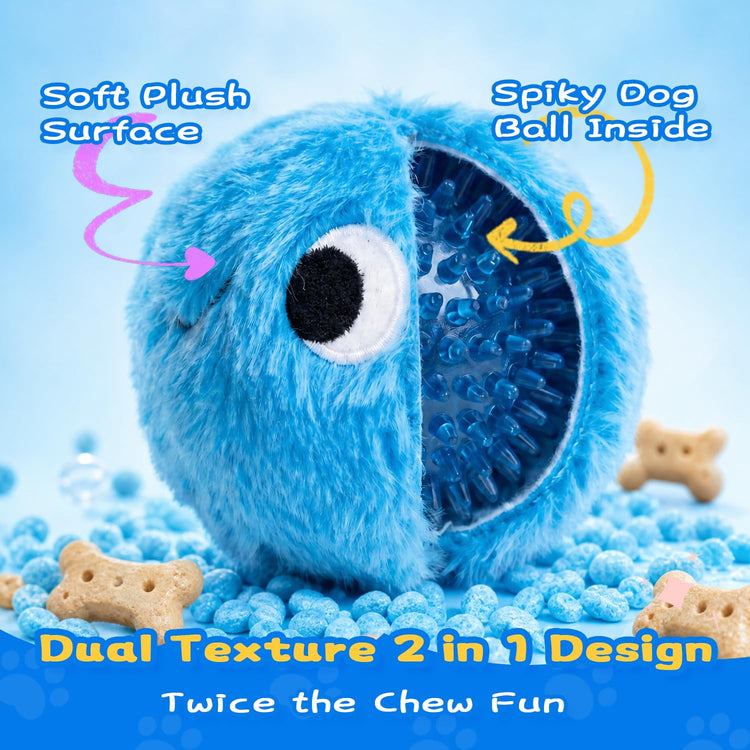 lilfrd Dog Puzzle Toys - Enrichment Squeaky Crinkle Snuffle Treat Dispensing Smart Dog Toys for Boredom and Stimulating, Durable Plush Toys for Large Medium Small Breed - Turtle