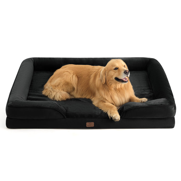 Bedsure Orthopedic Dog Bed Medium Size Dogs - Washable Small Medium Dog Cat Bed Waterproof, Comfort Cats Couch Sofa with Washable Removable Cover, Pets Bed with Nonskid Bottom, Grey, 28"