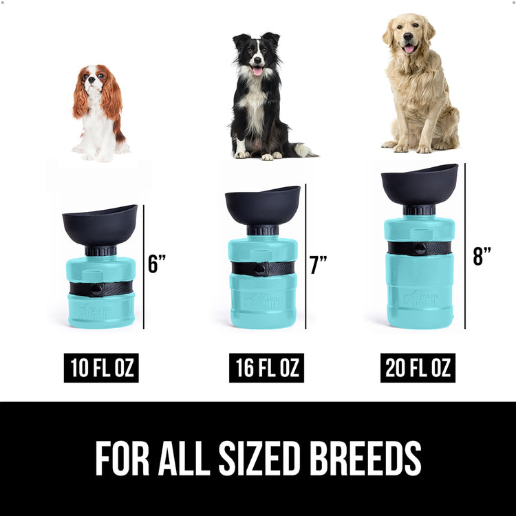 GORILLA GRIP Dog Water Bottle, Portable Water Bowl Dispenser for Dogs, 12 oz Leak Proof Pet Travel Squeeze Bottles, Food Grade Silicone, to Go Puppy Essentials, Hiking Camping Trip Accessories, Pink