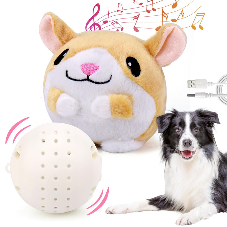 Mity rain Interactive Dog Toys with Thicken Plush, Moving Dog Toy with Recording Mode Shaking & Singing Mode Bouncing, Funny Ball Jumping to Keep Them Busy & Chase, Rechargeable (Octopus)