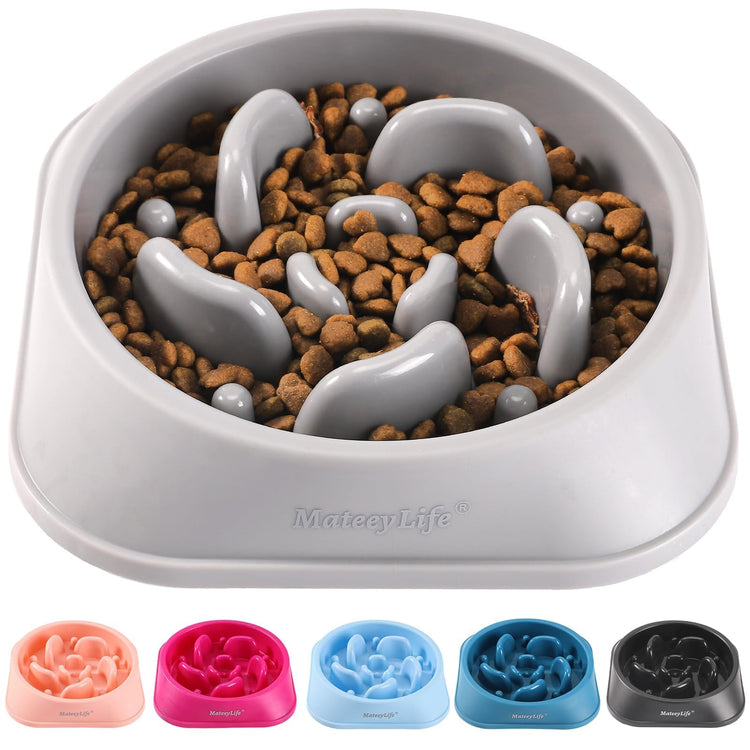 MateeyLife Slow Feeder Dog Bowls 2PCS, Anti-Choking Puzzle Dog Food Bowls, Anti-Slip Interactive Feeding Slow Down Eating, Bloat Stop Maze Dishes for Medium Breeds
