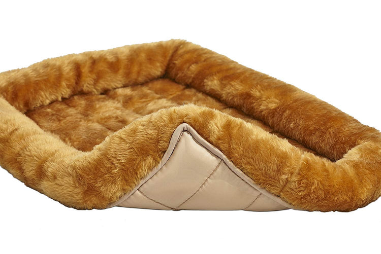 MidWest Homes for Pets QuietTime Fashion XXS Dog Bed - Pink Faux Fur Bolster, Ultra-Soft and Machine Washable, Fits 18-Inch Crates and Carriers, for Small Dogs and Cats