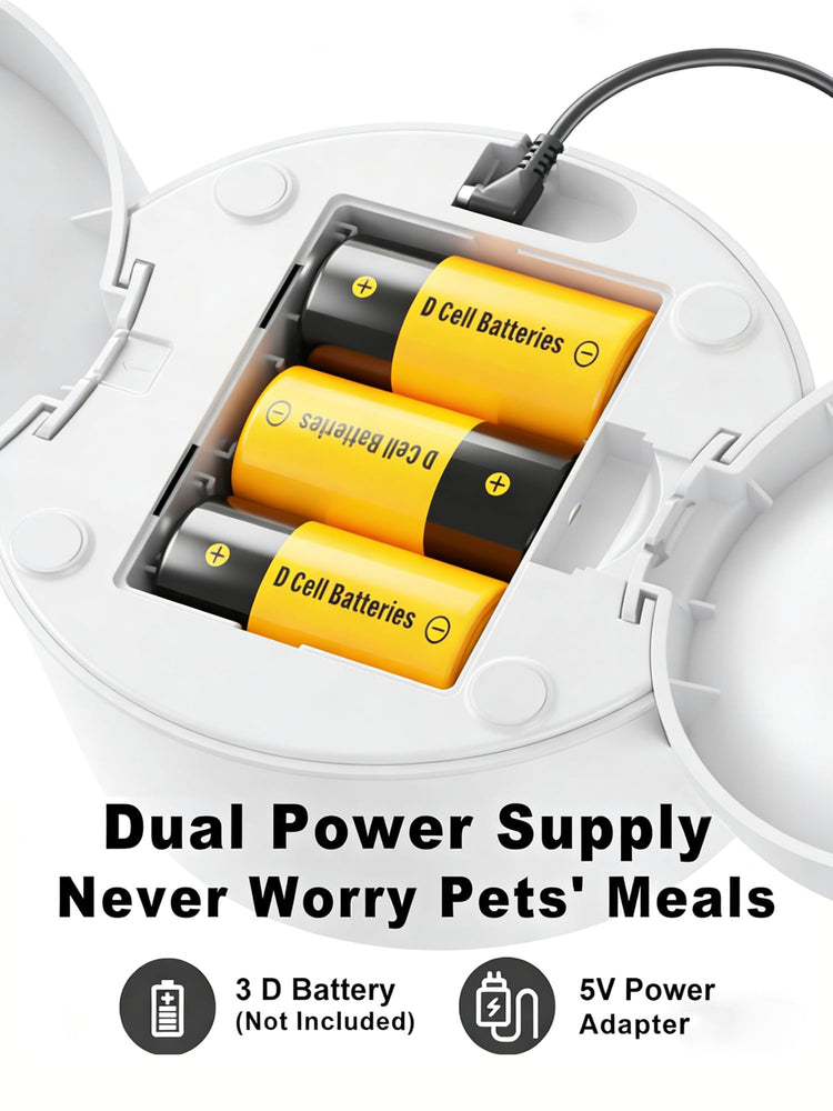 Automatic Cat Feeder, 2.4GHz WiFi Automatic Dog Food Dispenser, Fresh Protection, 4.5L Timer Feeder, Personalized Recording 10 Seconds, Easy to Clean, Stainless Steel Bowl (Double/Black)