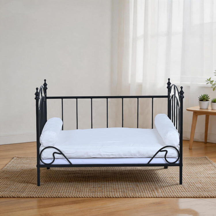 Pet Sofa Bed, Cat Bed,Dog Bed,Cat Couch,Pet Couch,Metal Frame and Detached Velvet Cushion，Cool Dog Couch for Small Cats &Dogs&Puppy Summer Using (White)