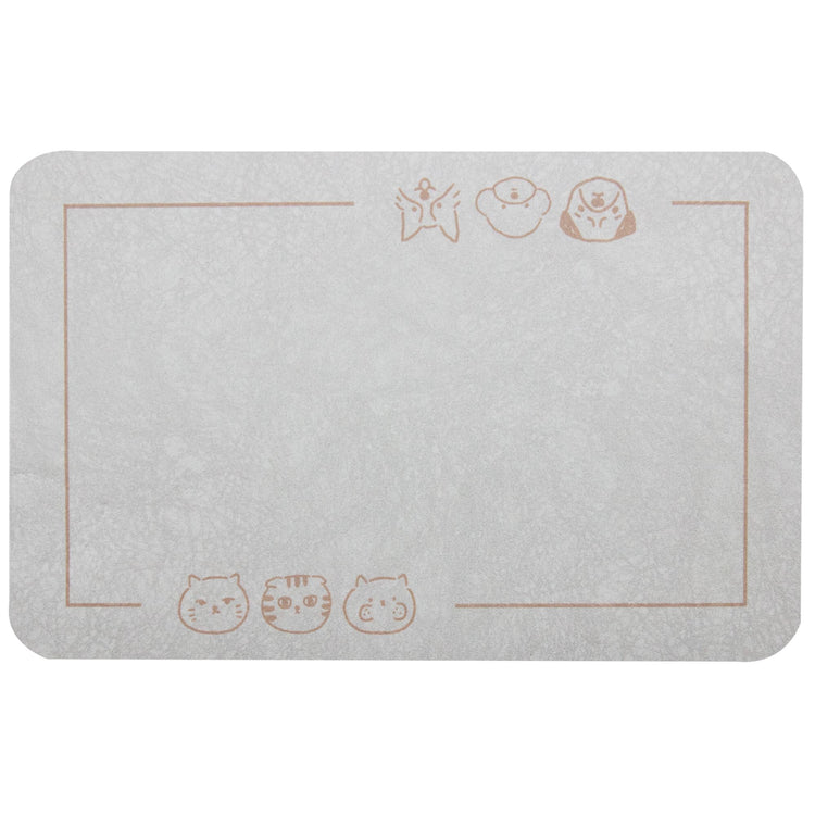 YCT Cat Pet Food Mat - Non-Slip Bottom Absorbent Quick Dry Feeding Mat for Dogs and Cats - Pet Supplies, 11.8"x18.1" Beige