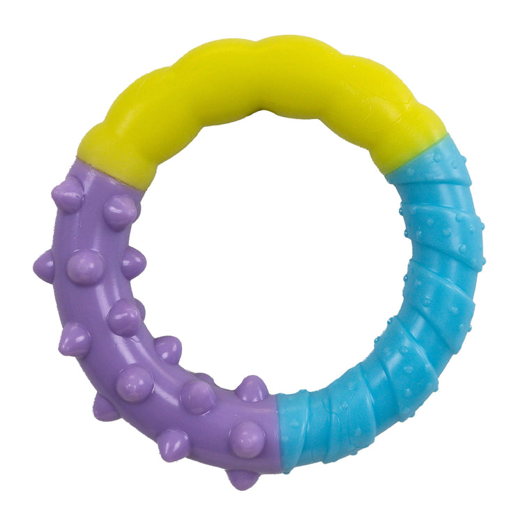 Cutie Chewies Hedgehog Dental Dog Chew Toy — Multi-Textured, Massages Gums, Floats & Bounces for Teething Puppies & Small Dogs, 5" x 3.5" x 1"