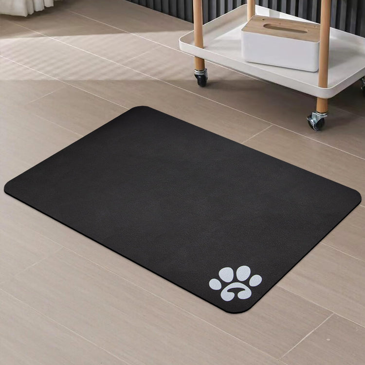 YCT Cat Pet Food Mat - Non-Slip Bottom Absorbent Quick Dry Feeding Mat for Dogs and Cats - Pet Supplies, 11.8"x18.1" Beige