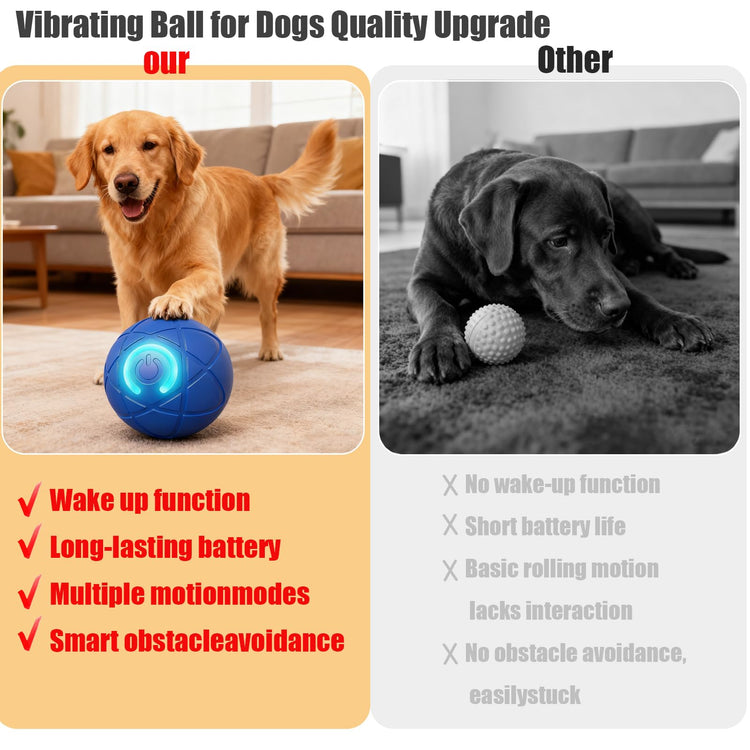 Valentines Day Gifts 2025 New Electric Dog Ball Toy,Electric Ball Dog Toy for Cat,360° Smart Automatic Interactive Rolling Dog Ball, Smart Interactive Pet Toy Ball,Automatic Dog Toy