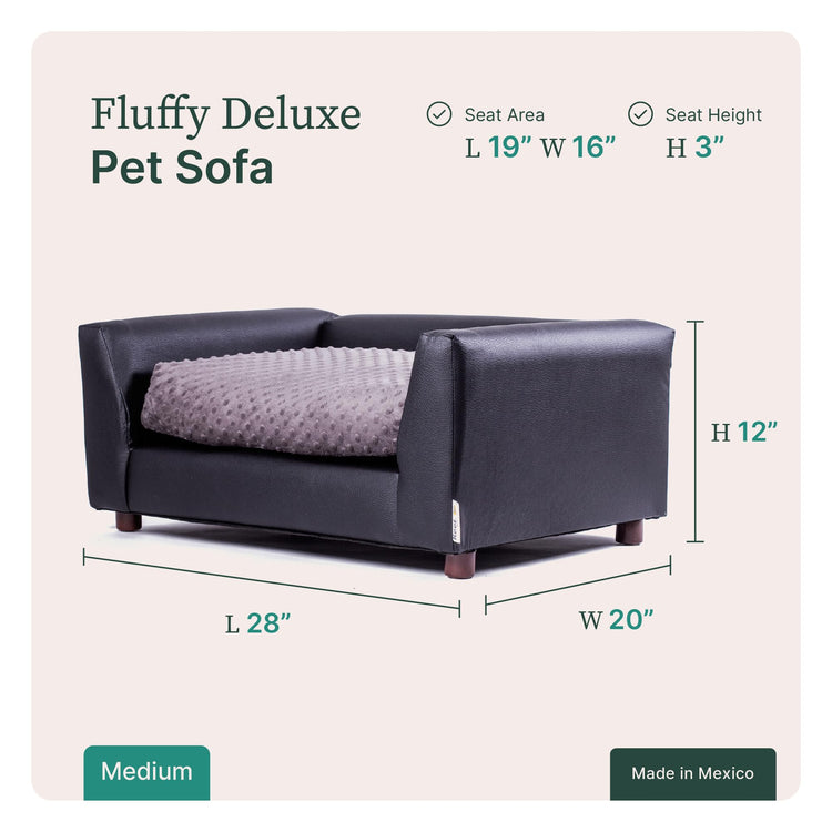 Keet Fluffy Deluxe Pet Bed Sofa Chocolate Small