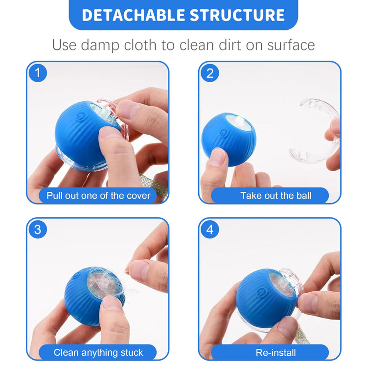 Interactive Cat Toys for Indoor Cats Smart Automatic Ball Rolling for Bored Kitten Pet Upgraded Speedy Moving Chase Dogs Toy Mothers Day Gifts Red