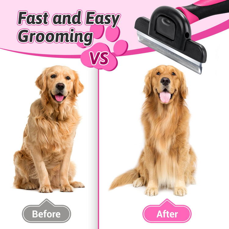 MIU COLOR Pet Grooming Brush, Deshedding Tool for Dogs & Cats, Effectively Reduces Shedding by up to 95% for Short Medium and Long Pet Hair, Purple