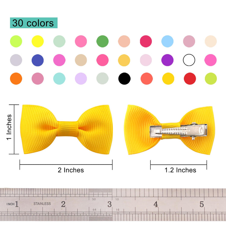 QingHan Dog Hair Bows Small Puppy Clips for Pet Grooming Accessories Doggy Gifts 60Pcs (30 Pairs)