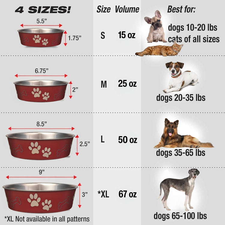 Loving Pets Bella Dog Bowls- Stainless Steel Dog & Cat Bowls - Spill Proof Dog Food Bowl, Cat Bowl, Puppy Essentials & Pet Supplies Great for Home & Travel (Medium 20-35 lbs, Blueberry)