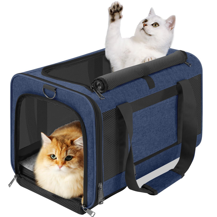 GAPZER Small Dog Carrier Cage Soft Chihuahua / Softshell Big Cat Carrier Maine Coon / Pet Taxi Carrying Bag over 25lbs / Top Loader Travel Kennel Brown