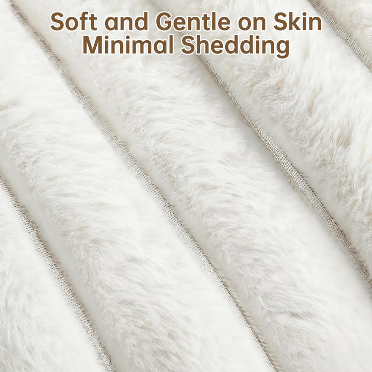 Donut Dog and Cat Bed, Luxurious Comfortable Faux Rabbit Fur Pet Beds, Round Anti-Anxiety Calming Puppy Kitten Bed with Anti-Slip Bottom for Small Medium Dogs & Cats(28", White)