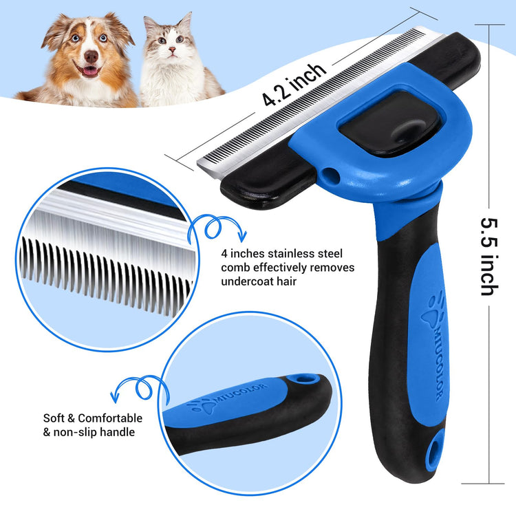 MIU COLOR Pet Grooming Brush, Deshedding Tool for Dogs & Cats, Effectively Reduces Shedding by up to 95% for Short Medium and Long Pet Hair, Purple