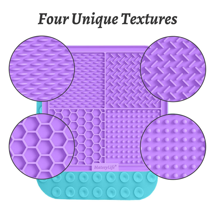 MateeyLife 2PCS Small Lick Mat for Dogs and Cats, Licking Mats for Dog Anxiety Relief, Cat Peanut Butter Lick Pad for Boredom Reducer, Dog Treat Mat Perfect for Bathing Grooming Blue&Green