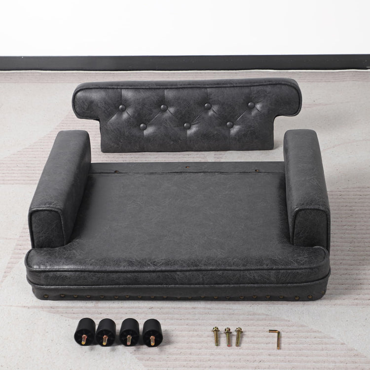 Dog Bed,Cat Bed,Dog Couch,Cat Couch,Puppy Bed,Pet Sofa,Pet Couch,Pet Bed for Cats, Wooden Frame and Suede Fabric,for Small Breeds Using (Grey)