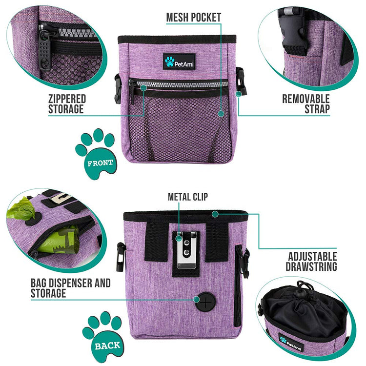 PETAMI Dog and CAT Treat Pouch, Heather Gray