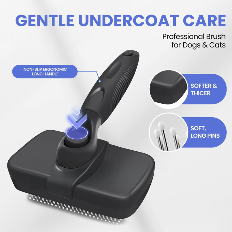 Self Cleaning Shedding Brush - 5-in-1 Professional Pet Grooming Kit Skin Friendly Grooming Tool for Dogs, Cats, and Puppies, Deshedding and Hair Removal for Long and Short Haired Pets, Blue