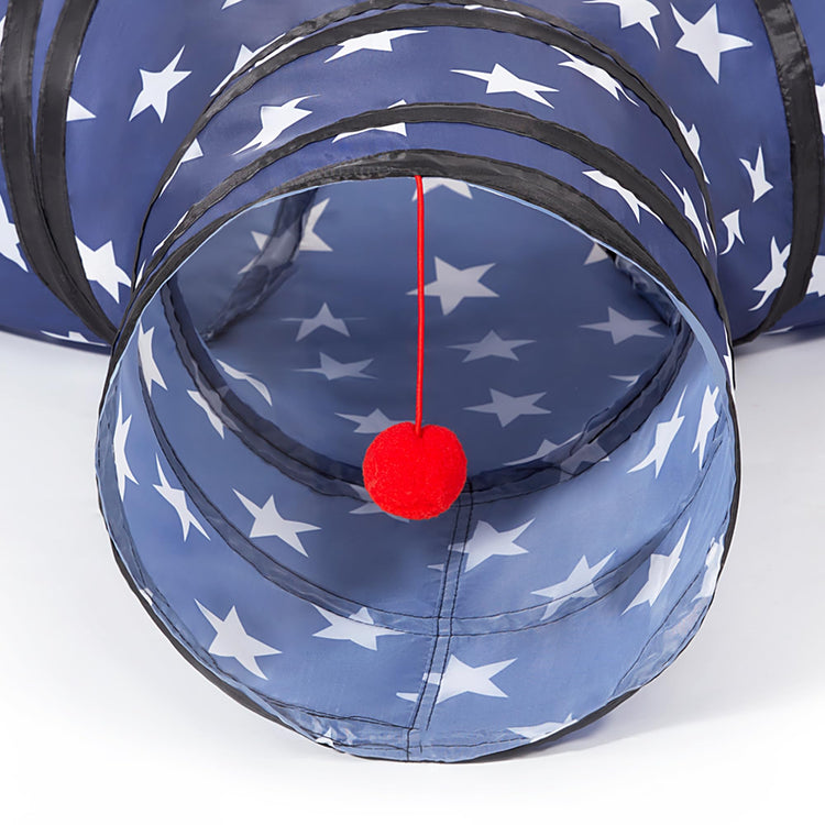 Tempcore Pet Cat Tunnel Tube Cat Toys 3 Way Collapsible, Tunnels for Indoor Cats，Kitty Bored Peek Hole Toy Ball Cat, Puppy, Kitty, Kitten, Rabbit