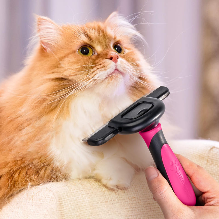 MIU COLOR Pet Grooming Brush, Deshedding Tool for Dogs & Cats, Effectively Reduces Shedding by up to 95% for Short Medium and Long Pet Hair, Purple